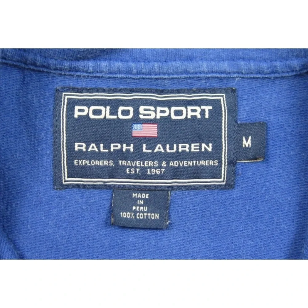 Vintage 90s Polo Sport Ralph Lauren 1/4 Sweatshirt Mens (M) Pullover Preppy
